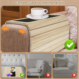 Couch Cup Holder Bamboo Wood Sofa Armrest Tray Foldable Sofa Cup Holder Anti-Slip Couch Arm Cup Holder Sofa Side Storage Tray Aimak Store