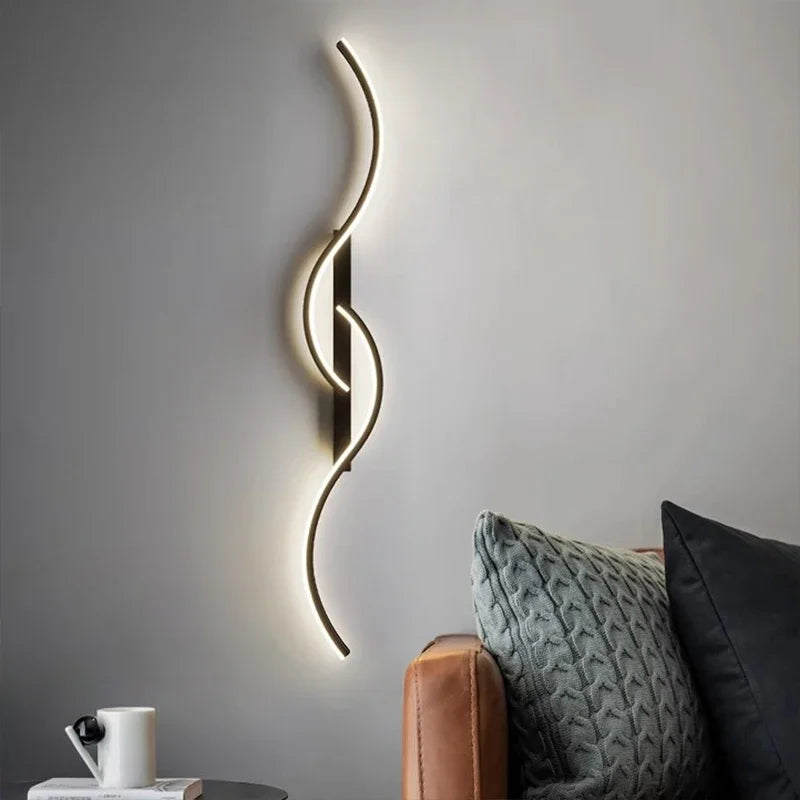 LED Wall Lamp Smart Remote Control Bedroom Bedside Living Room Staircases 60/80/100/120CM Led Home Lighting Wall Sconces Lustre Aimak Store