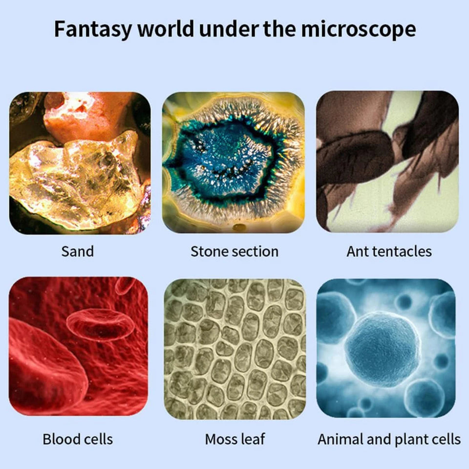 60-200x Pocket Microscope Electric Mini Microscope with LED Light High Definition Children Microscope for Observation Learning Aimak Store