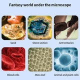 60-200x Pocket Microscope Electric Mini Microscope with LED Light High Definition Children Microscope for Observation Learning Aimak Store