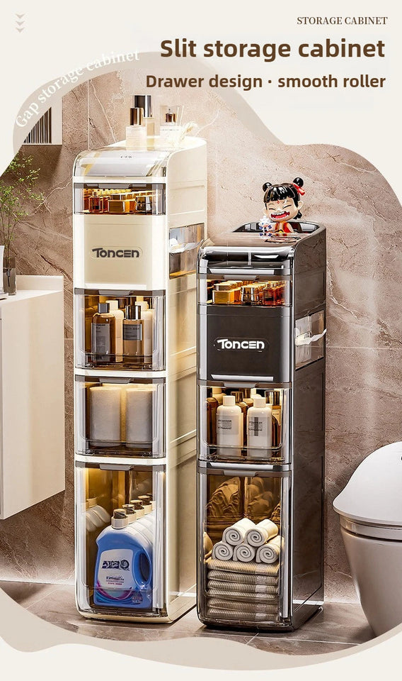 Bathroom crevice wardrobe storage cabinet, bathroom shelf, bathroom toilet storage cabinet, toilet side storage cabinet Aimak Store