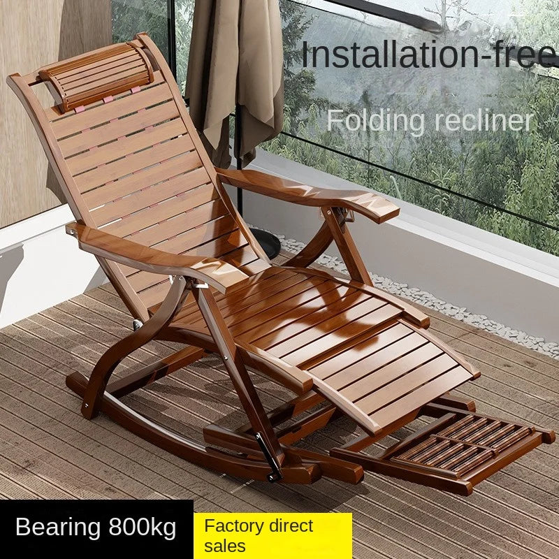 Folding Rocking Chair Lazy Lunch Break Balcony Lazy Leisure Nap Easy Chair For Home Use Sillon Plegable Katlanabilir Aimak Store