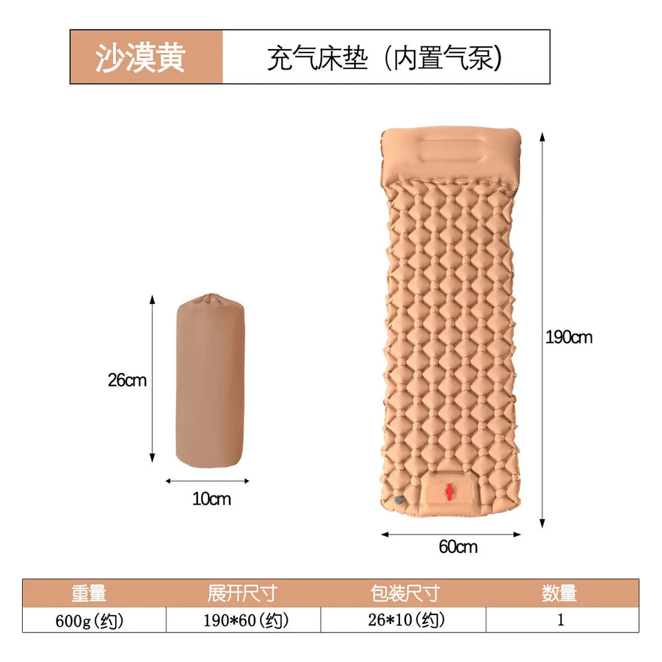 Picnic Mat Ultralight Self-inflating Air Mattress Thicken Sleeping Pad Splicing Inflatable Bed Beach Camping Tent Air Cushion Aimak Store
