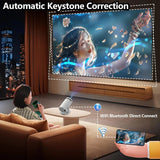 X8 Projector with wifi and bluetooth, rotate at any angle, outdoor portable, automatic button calibration for mobile phones, tv Aimak Store