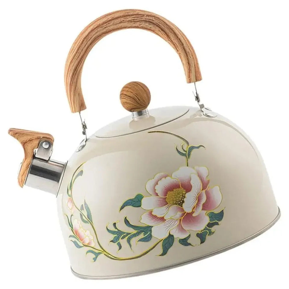 3L Whistling Kettle Teapot Floral Enameled Universal Teapot Water Kettle Large Capacity Thickened Coffee Pot Aimak Store