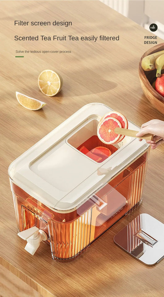 Cold Kettle with Faucet Household Put Refrigerator Fruit Tea Drinks Large Capacity High Temperature Resistant Cool Water Bottle Aimak Store