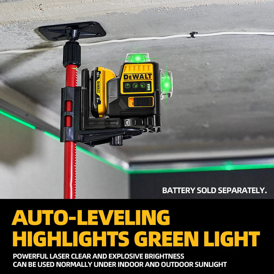 Dewalt DW089LG Laser Level 12 Line 3 Sides*360 Degree Vertical Lines Laser Level Meter Outdoor Uses 12V Lithium Battery Aimak Store