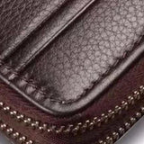 Men's wallet long money foreskin leather handbag large business handbag mobile phone card holder men's gift father son husband b Aimak Store