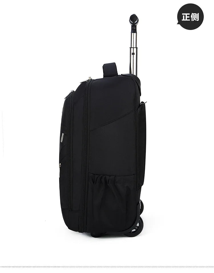 Men Trolley Backpack Shoulders Travel Bag with Wheels 24 Inch Students Rolling Luggage Business Trolley Large Capacity Suitcases Aimak Store