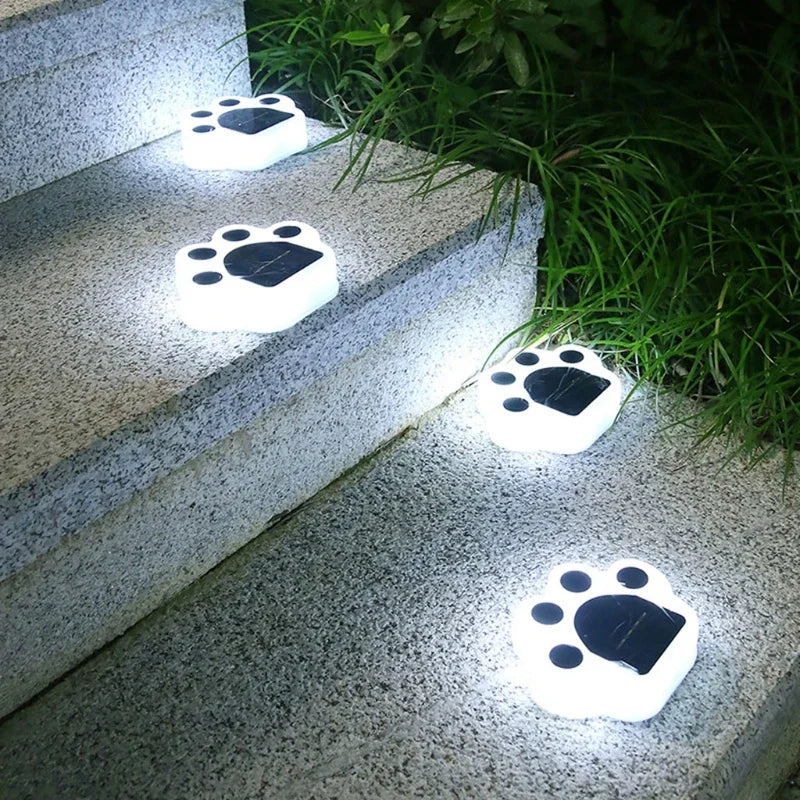 Outdoor Solar Powered Garden Cat Paw Lawn Lights Solar Cute Cat Paw Ground Lamps LED Cat Paw Scene Light Landscape Light Aimak Store