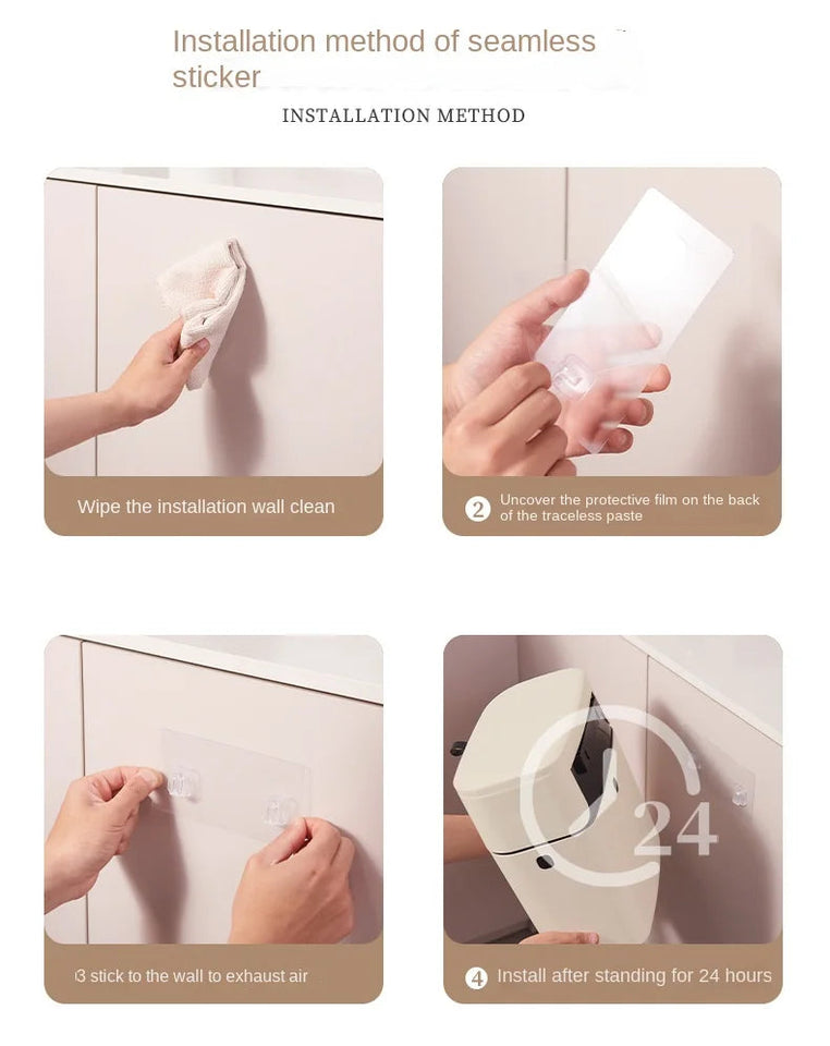 Household plastic flip-top wall-mounted trash can kitchen bathroom bathroom gap wall-mounted storage simple trash can Aimak Store