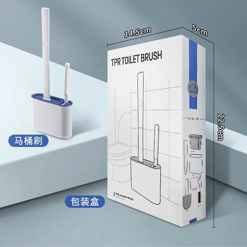 Silicone Toilet Brush Cleaning Brush Flat Head Flexible Wall Mounted Toilet Bowl Cleaner Brush Holder Set for WC Bathroom Aimak Store