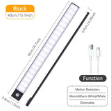 10/20/30/40/50CM Under Cabinet Led Light Sensor Movement Rechargeable Wireless Led Lamp Night Light Cupboard Bedroom Wardrobe Aimak Store