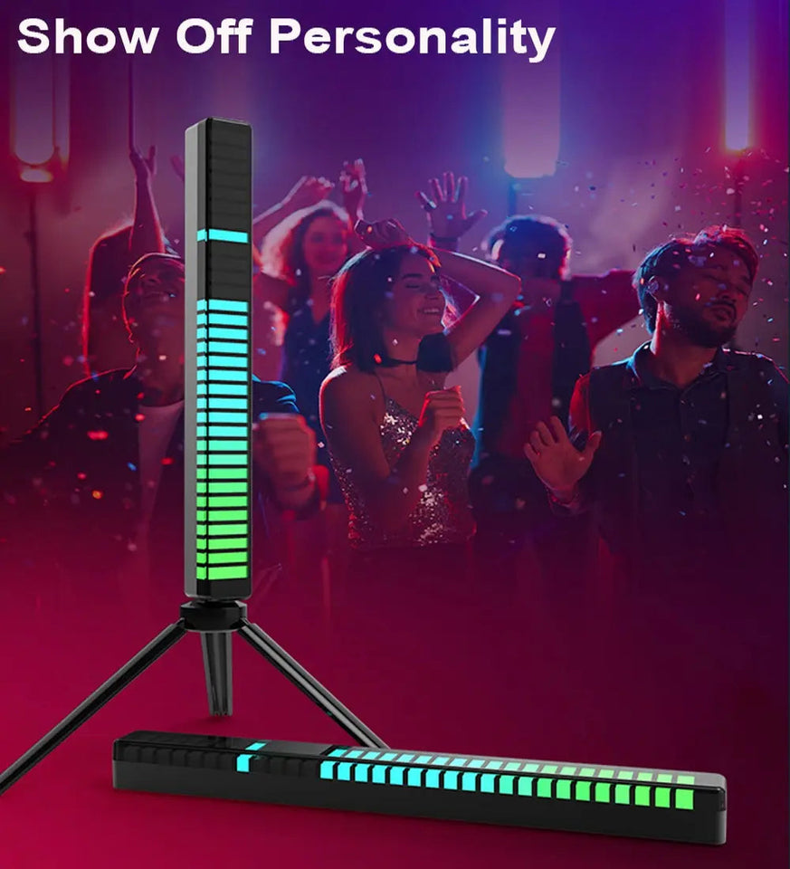 LED Sound Control Lights RGB 3D Pickup Lights Smart APP Control Music Rhythm Atmosphere Light for Gaming Desktop Decora LED Lamp Aimak Store