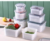 Multipurpose Refrigerator Storage Container with Drain Basket Crisper and Storage Box for Fruits Vegetables Aimak Store