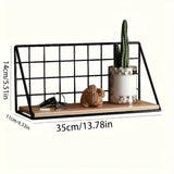 1pc/wall storage rack bedside punch-free shelf dormitory wall-mounted wall hanging basket partition storage rack Aimak Store