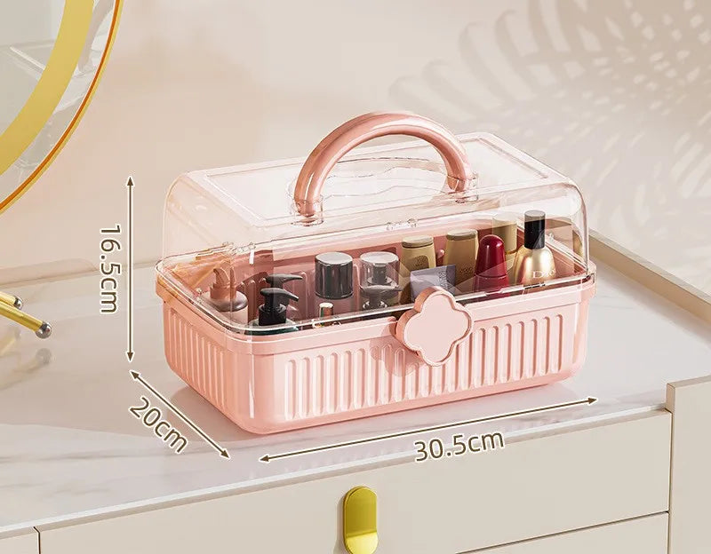 Art Craft Organizer Storage Box with 3 Layers Plastic Tool Box with Handle for Sewing Cosmetic Storage Box Portable Medicine Box Aimak Store