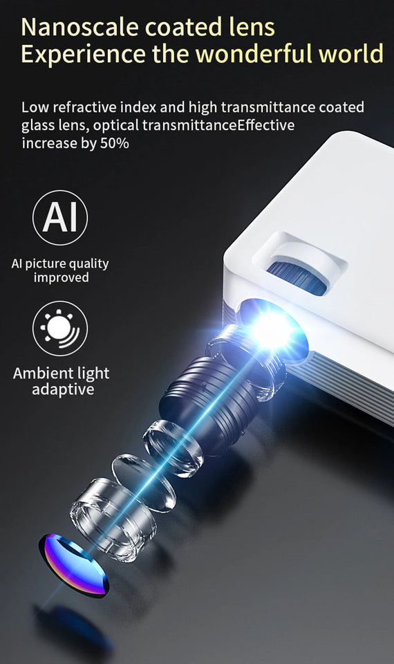 Salange P35 Android 10 Projector WIFI Portable MINI Video Beamer Smart TV 1280*720dpi for Game Movie Home Cinema 1080P 4K Video Aimak Store