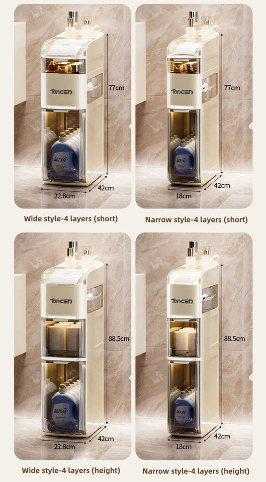 Bathroom crevice wardrobe storage cabinet, bathroom shelf, bathroom toilet storage cabinet, toilet side storage cabinet Aimak Store