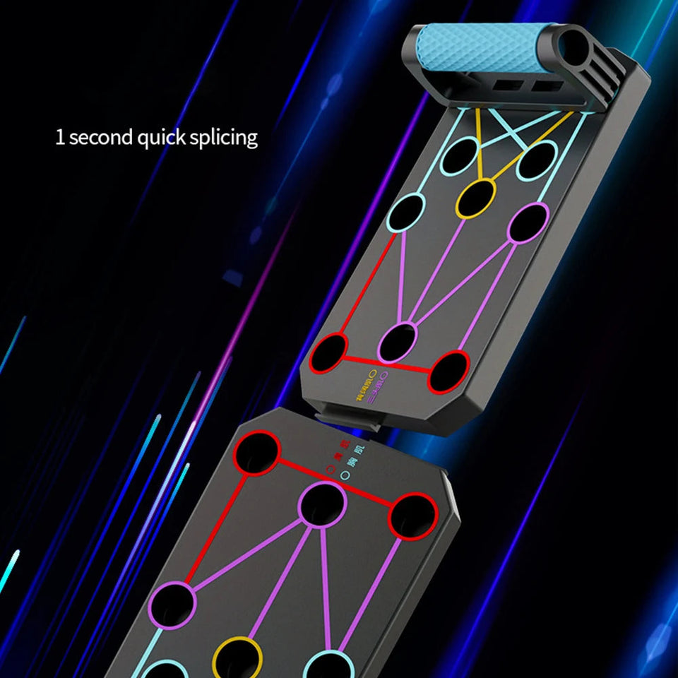 Folding Push-up Board Portable Fitness Equipment Multi-Functional Abdominal Enhancement Support Heavy Duty Non Slip for Home Gym Aimak Store