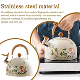 3L Whistling Kettle Teapot Floral Enameled Universal Teapot Water Kettle Large Capacity Thickened Coffee Pot Aimak Store