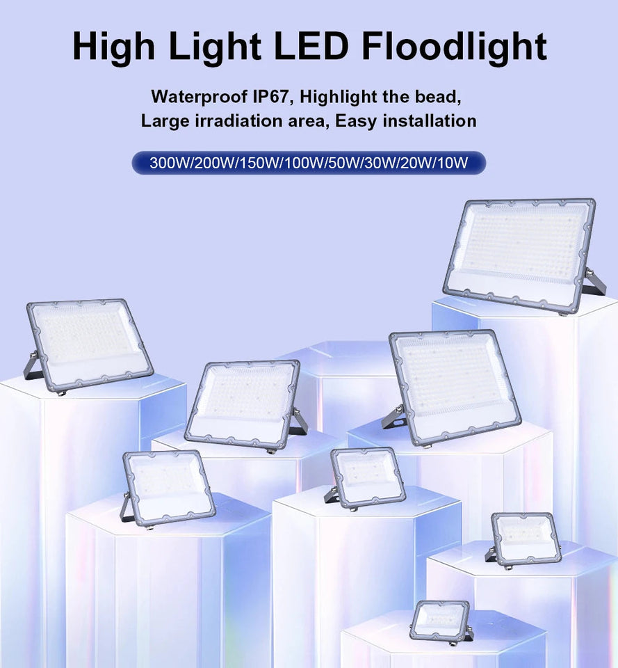 LED Floodlight LED Projector IP67 Waterproof Reflector 220V 10w20w 30w 50w 100w 150w 200w 300w Wall Garden Spotlight Flood Light Aimak Store