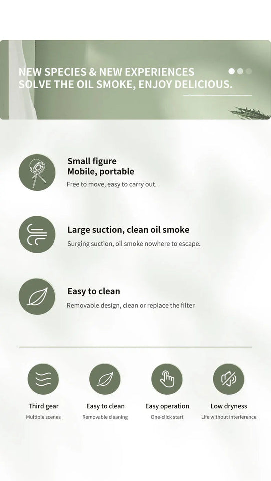 Desktop mini range hood large suction home restaurant hot pot barbecue deodorization fume purifier portable smoke exhaustmachine Aimak Store