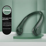 New Mini Neck Fan Portable Bladeless Hanging Neck 1200mAh Rechargeable Air Cooler 3 Speed Mini Summer Sports Fans Aimak Store