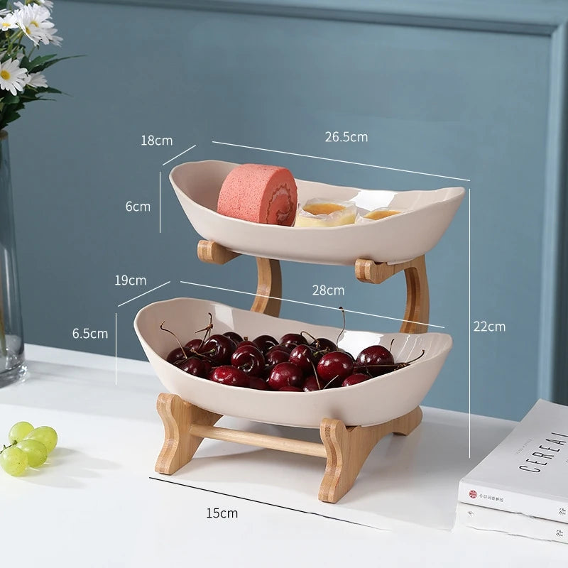Internet Famous Fruit Tray Creative Modern Home Decoration Multilayer Nordic Style Luxury Snack Tray Aimak Store