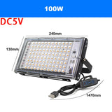LED Light Adjust Angle Blue Light Floodlight 50/100/150W EU (No) Plug AC220V Outdoor LED Spotlights USB DC5V Party Lighting Lamp Aimak Store
