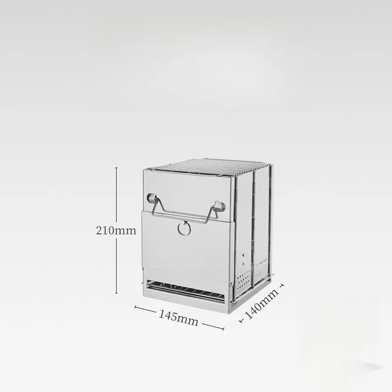 1pcs Outdoor Foldable Fire Stove Stainless Steel Grill Collapsible Camping BBQ Grill Portable Lightweight Easy To Carry Perfect Aimak Store