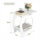 1 Piece Narrow Bedside Table White Nightstand With Storage Shelf Basket Slim Coffee Tables Small Spaces,Sofa Table New Aimak Store