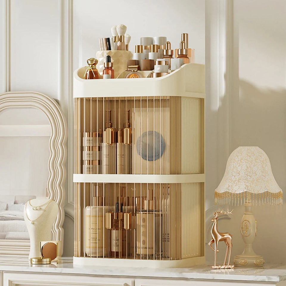 3-Layer Makeup Storage Organizer Makeup Organizer Box Bathroom Beauty Standing Organizer for Bathroom Countertop Vanity Aimak Store