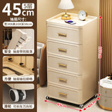 Modern Minimalist Nightstand with Drawers|Faux Wood Bedside Storage Cabinet Movable Bedroom Organizer Space-Saving HomeFurniture Aimak Store