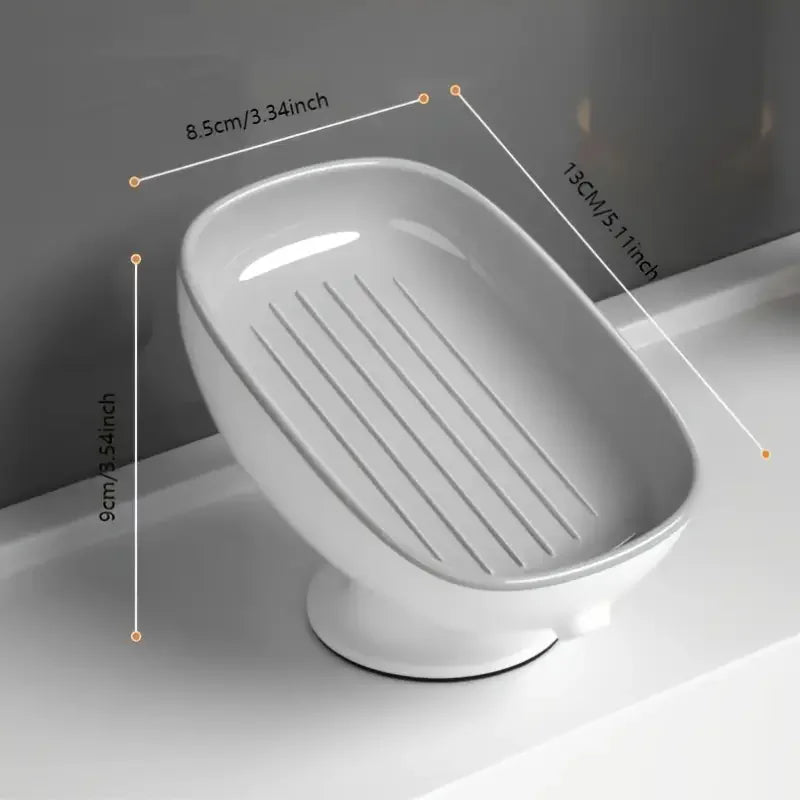 1Pc Luxurious Adjustable Oval Storage Soap Dish with Drain - Wall-Mounted Anti-Slip Removable Soap Box for Bathroom Aimak Store