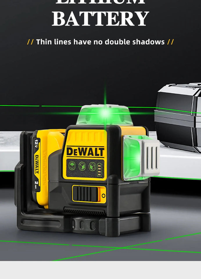 Dewalt DW089LG Laser Level 12 Line 3 Sides*360 Degree Vertical Lines Laser Level Meter Outdoor Uses 12V Lithium Battery Aimak Store