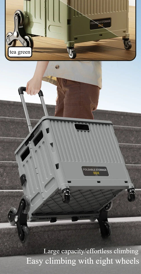 Portable and Foldable Shopping Cart,Home Multifunctional Grocery Cart, Outdoor Trolley Cart, Stall, Camping and Storage Box Aimak Store