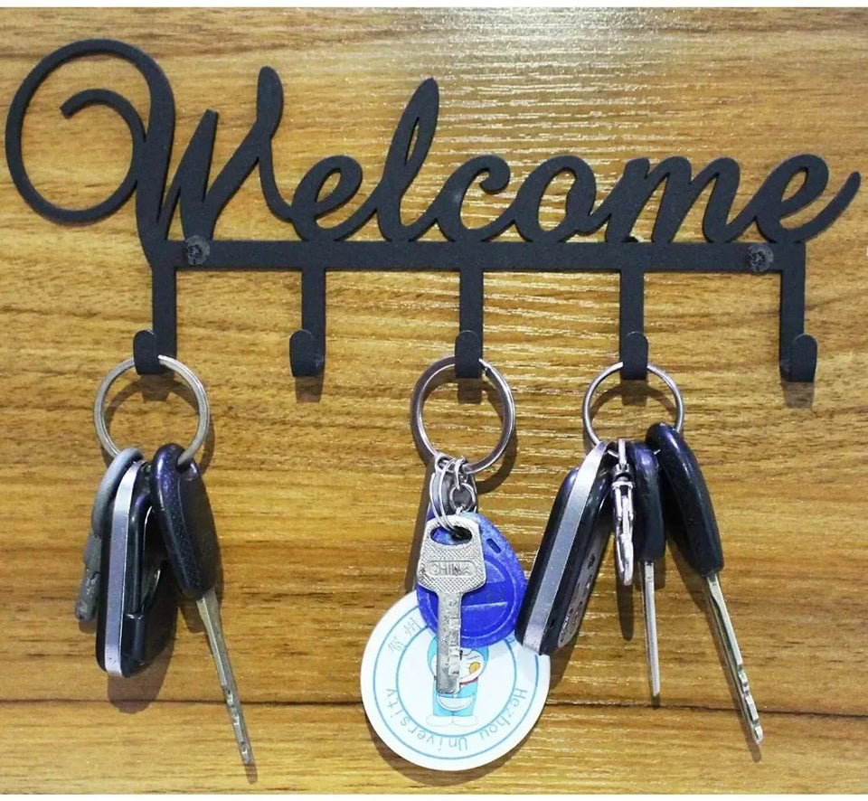 1pc Key Holder for Wall Key Hooks Premium Metal Rack with 5 Hooks for Home Decor for Living Room/Home Decoration Aimak Store