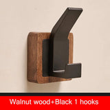 Walnut Coat Wall Hook Wall Hanging Coat Rack for Bathroom Kitchen Bedroom Hallway Wall Hooks Coat Clothes Holder Aimak Store