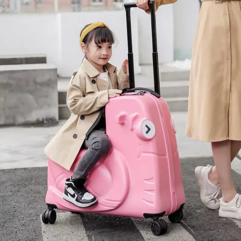 Cartoon children's trolley case Rideable Universal wheel children's travel password case Large capacity children's luggage Aimak Store