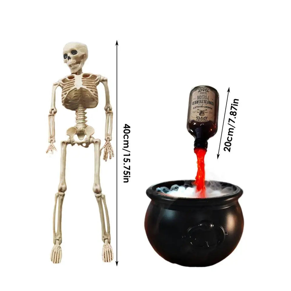 Halloween Cauldron Potion with Floating Potion Bottles and Diffuser floating potion bottles and skull-shaped Festive Spooky Prop Aimak Store