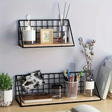 1pc/wall storage rack bedside punch-free shelf dormitory wall-mounted wall hanging basket partition storage rack Aimak Store