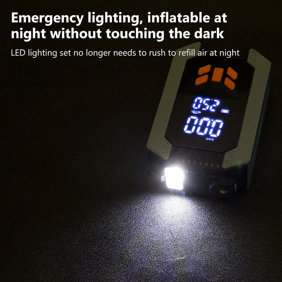 7 in 1 Car Tyre Inflator Inflatable Pump Electric Pump Car Jump Starter Battery Starting Portable Air Compressor Emergency Power Aimak Store