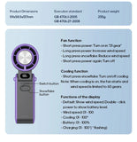 KINSCOTER Portable Air Cooling Turbo Fan 3600mAh 100 Wind Speeds Adjustable Outdoor Foldable Student Handheld Fan with Lanyard Aimak Store