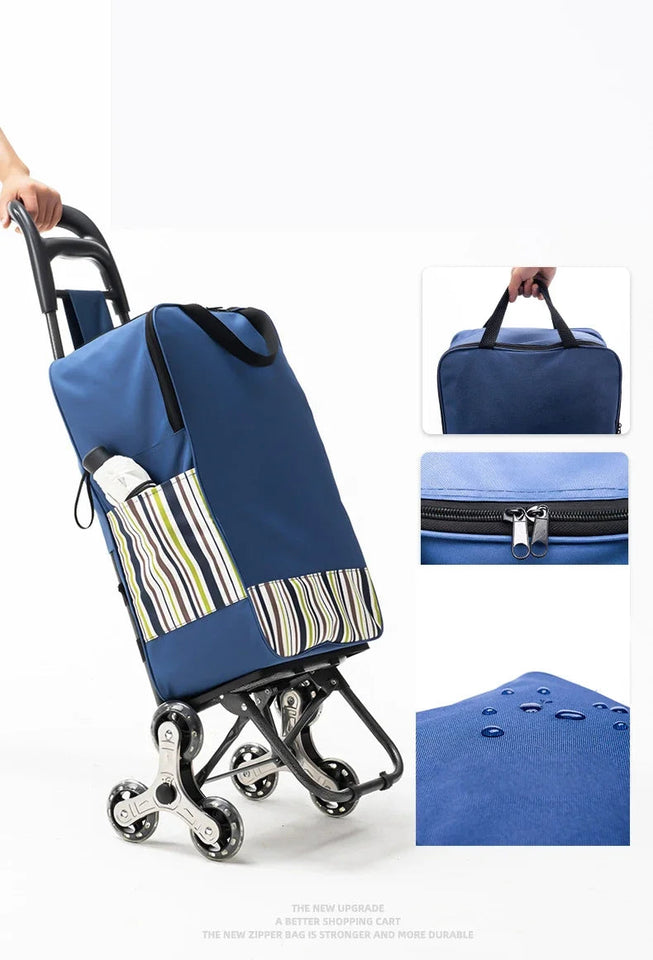 Light Grocery Shopping Trolley Household Climbing Stairs Folding Trailer Outdoor Travel Hand Pull Shopping Cart Aimak Store