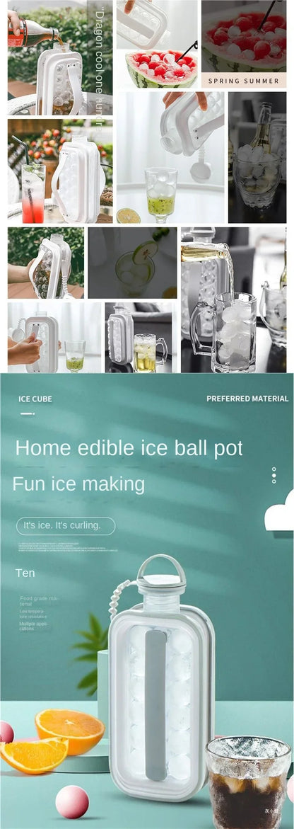 Hot New Portable Ice Ball Maker Bottle 17 Ice Cubes Molds Bottle Creative Ice Hockey Bubble Iceball Maker Kettle
