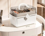 Art Craft Organizer Storage Box with 3 Layers Plastic Tool Box with Handle for Sewing Cosmetic Storage Box Portable Medicine Box Aimak Store