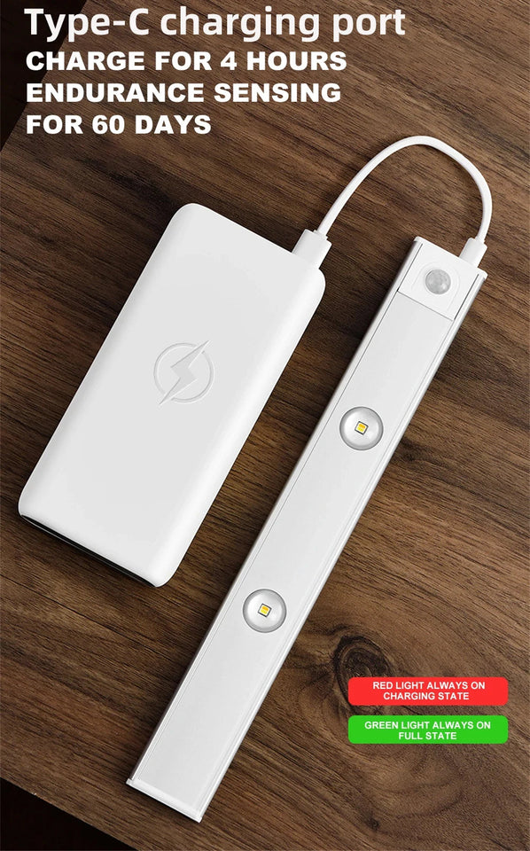 LED Motion Sensor Wireless Ultra Thin Night Light USB LED Wine cooler Light For Kitchen Cabinet Bedroom Wardrobe Indoor Lighting Aimak Store