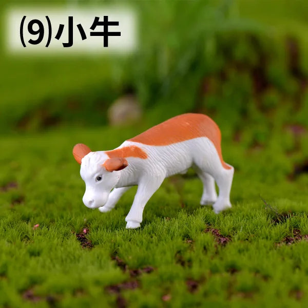 Farm PVC Craft Gift Landscape DIY plastic animal decoration farmer Horse Cow Animal miniature figurines Modern Home Decoration Aimak Store