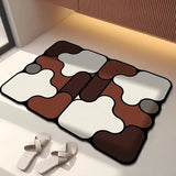 Special-shaped bathroom diatom mud absorbent floor mat toilet non-slip foot mat door mat entrance mat Aimak Store